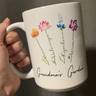 Grandma's Garden Mug Personalized Birth Month Flower With Names Gift Ideas For Nana Gigi Mother's Day