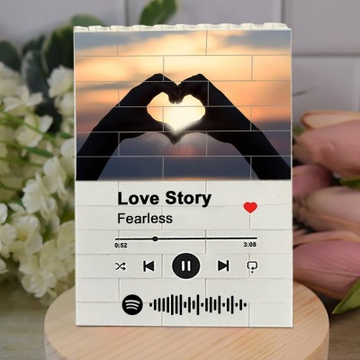 Personalized Music Photo Puzzle Block For Soulmate Valentine's Day Anniversary Gift Ideas