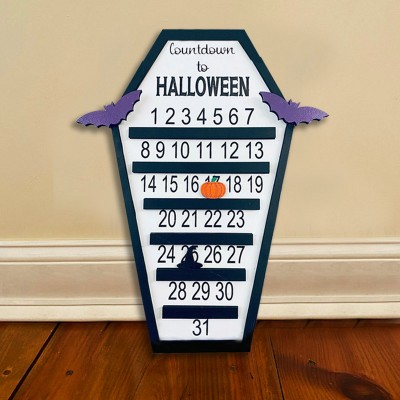 Halloween Countdown Calendar Farmhouse Wood Sign Home Decor