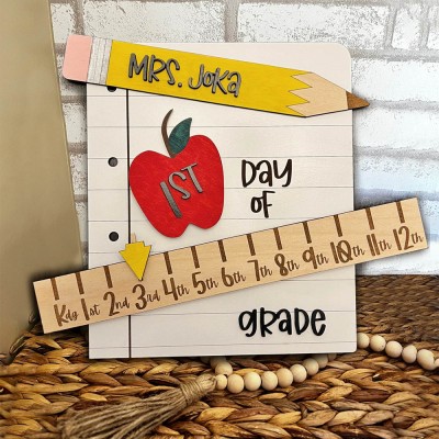 Personalized First/100th/Last Day of School Sign Prop Interchangeable Back to School Gift Ideas For Kdis