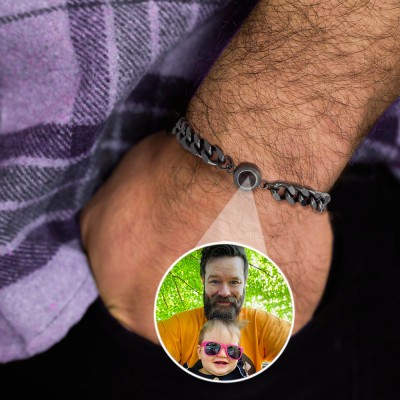 Personalized Photo Projection Bracelet Gift Ideas For Dad Father's Day