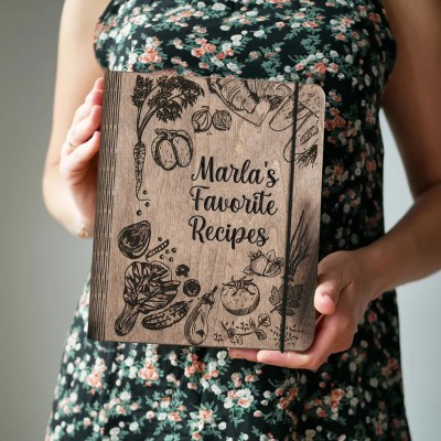 Custom Family Wooden Recipe Book For Christmas Day Gift Ideas
