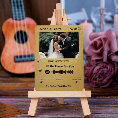 Personalized Spotify Photo Metal Card For Soulmate Couple Girlfriend Valentine's Day Anniversary Gift Ideas