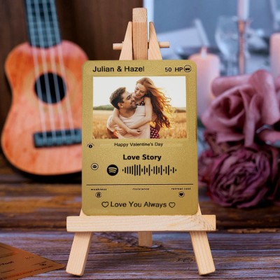 Personalized Spotify Photo Metal Card For Soulmate Couple Girlfriend Valentine's Day Anniversary Gift Ideas