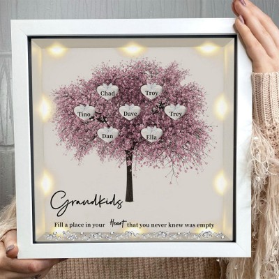 Custom Family Tree Frame With Grandchildren Names Grandchildren Fill a Place For Anniversary Christmas