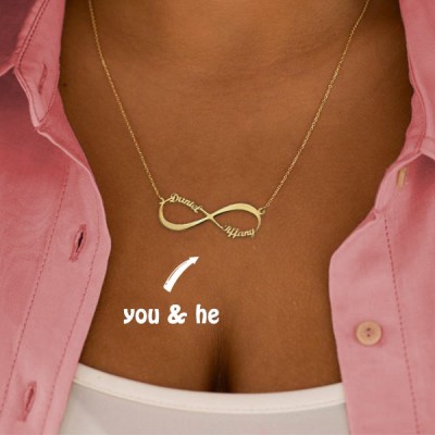 Personalized Infinity Couple Name Necklace Gifts For Her