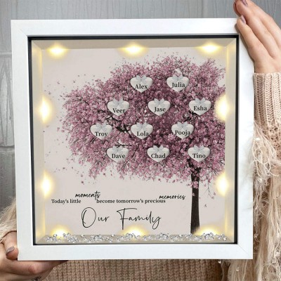 Custom Family Tree Frame With Kids Names For Anniversary Christmas New Home Decor