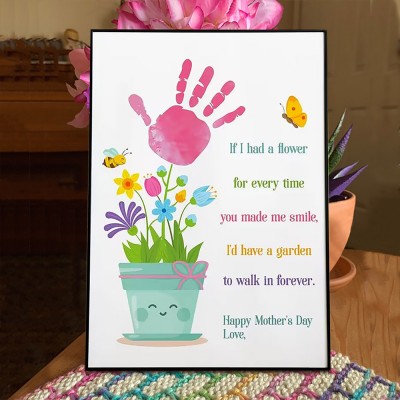 Personalized Mother's Day Garden Printable Kids' DIY Handprint Keepsake From Kids