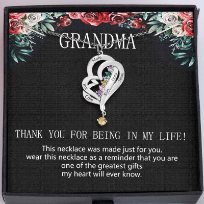 To My Grandma Custom Birthstone Necklaces For Mother's Day Christmas Birthday