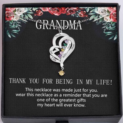 To My Grandma Custom Birthstone Necklaces For Mother's Day Christmas Birthday