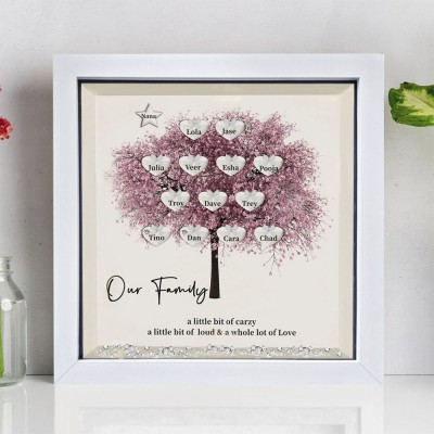 Custom Family Tree Frame With Kids Names For Anniversary Christmas New Home Decor Our Family a little bit of Crazy