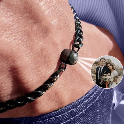 Personalized Photo Projection Bracelet For Couple Valentine's Day