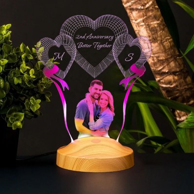 Custom Photo Led Night Light Valentin's Day Gift For Her Couple Bedroom Decor
