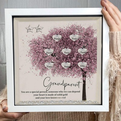 Custom Family Tree Frame With Grandchildren Names For Grandparents Christmas New Home Decor