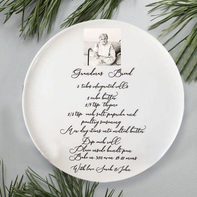 Personalized Handwritten Family Recipe Platter For Mom Grandma Home Decor