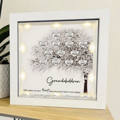 Custom Family Tree Frame With Grandchildren Names Grandchildren Fill a Place Anniversary New Home Gifts