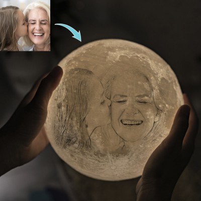 Personalized Moon Lamp 3D Photo Moonlight Touch Christmas Family Home Decor