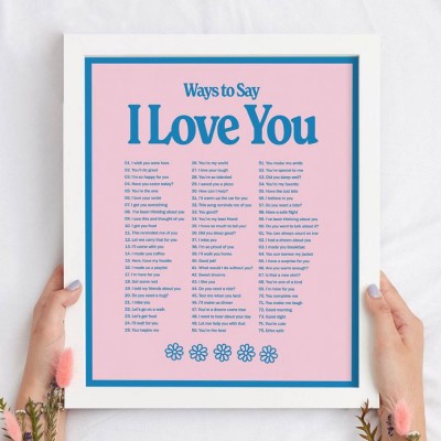 Ways To Say I Love You Wooden Sign Frame Wall Art Decor