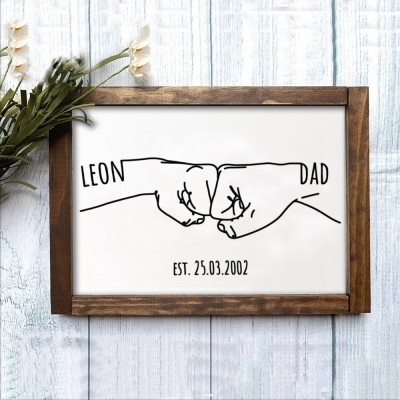 Personalized Dad Daughter Son Fist Bump For Father's Day