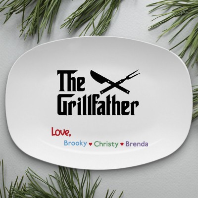 Personalized Barbecue Platter With Kids Name For Father's Day The Grillfather