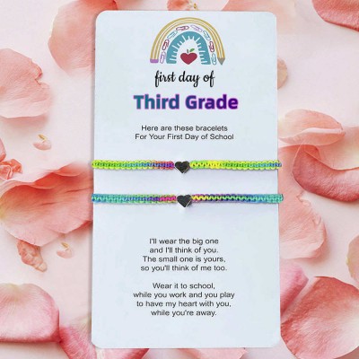 First Day of Third Grade Back to School Bracelet Mommy and Me Comfort Wish Gifts