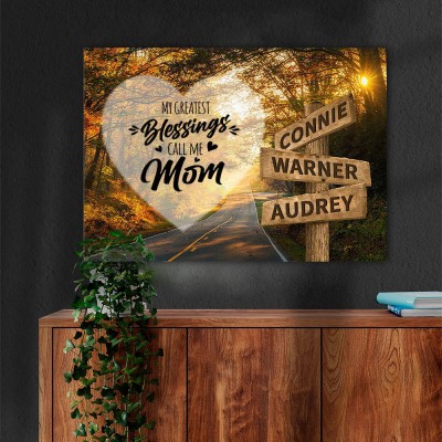 Personalized Last Name Birth Date Vintage Street Sign Multiple Names Premium Wall Art Best Gift For Mother's Day
