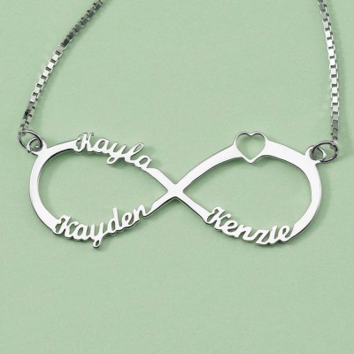 Personalized Infinity Name Necklace with 1-8 Names