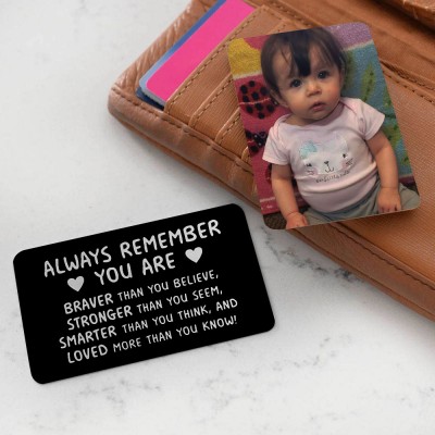 Personalized Metal Wallet Photo Card Love Note Anniversary Gift For Loved