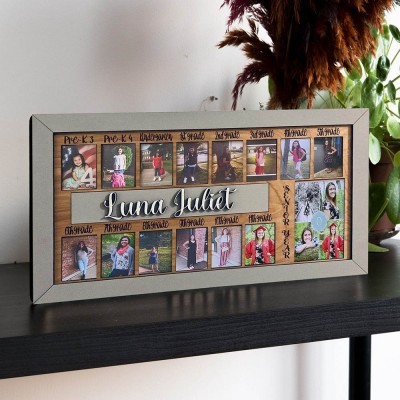 Personalized 3D Pre-K-12 School Years Photo Frame Display Back to School Gifts For Girls