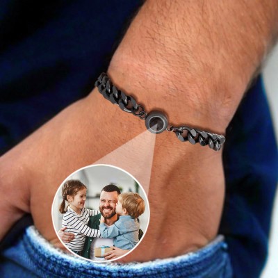 Personalized Photo Projection Bracelet Gift Ideas For Dad Father's Day