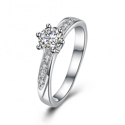 S925 Silver Dazzling Love Engagement Wedding Ring