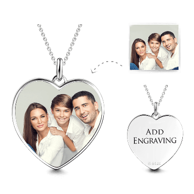 Heart Personalized Engravable Photo Necklace