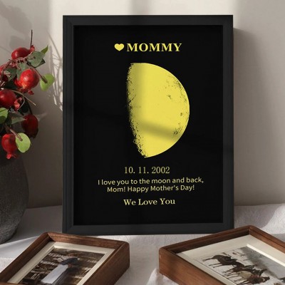 Custom Moon Phase Photo Wood Sign Warm Gift For Mother's Day