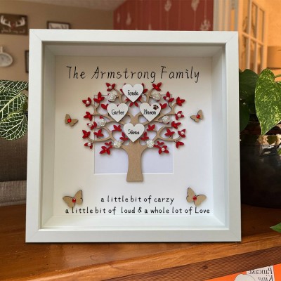 Personalized Family Tree Frame With Name Engraved Home Decor For Mother's Day Christmas