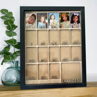 Personalized 3D Pre-K-12 School Years Photo Frame Display Back to School Gifts