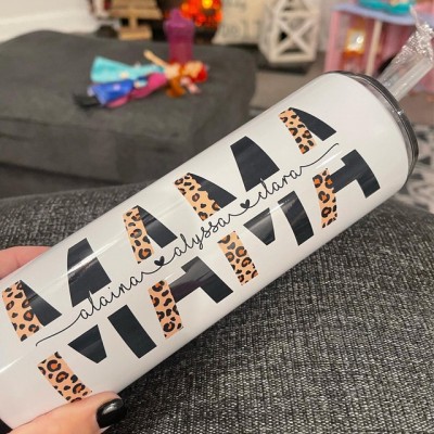 Personalized Mama Tumbler With Kids Name For Mother's Day Gift Ideas