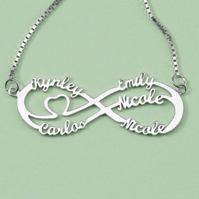 Personalized Infinity Name Necklace with 1-8 Names