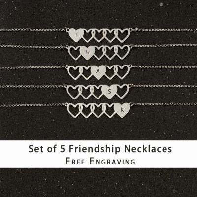 Personalized Best Friend Sister Friendship Necklaces For 5