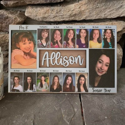 Personalized 3D Pre-K-12 School Years Photo Frame Display Back to School Gifts