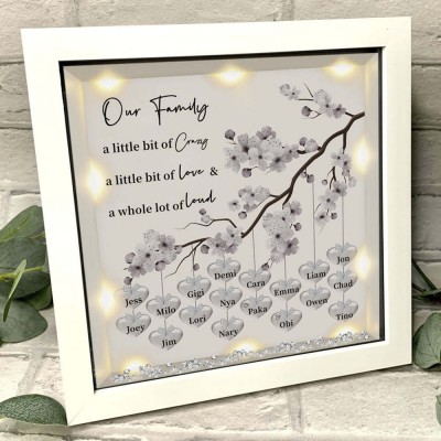 Custom Family Tree Frame With Names Anniversary New Home For Mom Grandma Our Family A little bit of Crazy