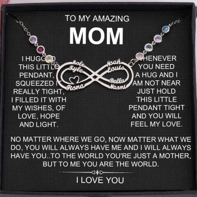 To My Amazing Mom Custom Infinity Birthstone Necklace For Mother's Day Christmas