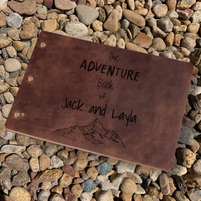Personalized Leather Our Adventure Memory Book For Couple Anniversary Gift