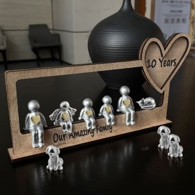 10 Years Our Amazing Family Personalized Sculpture Figurines Happy 10th Anniversary Gift