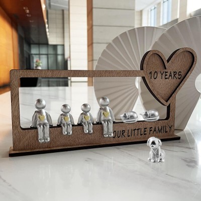 10 Years Our Little Family Personalized Sculpture Figurines 10th Anniversary Gift Ideas