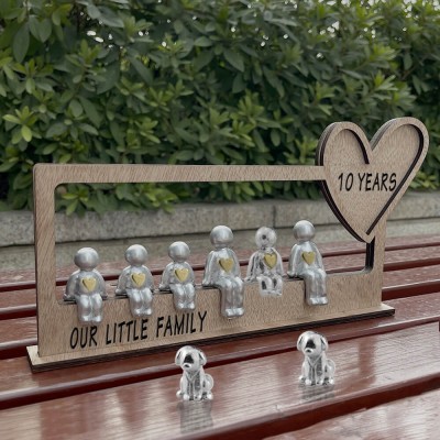 10 Years Our Little Family Personalized Sculpture Figurines 10th Anniversary Gift Ideas