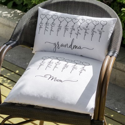 Personalized Family Pillow Engraving 1-16 Names For Mom Gift