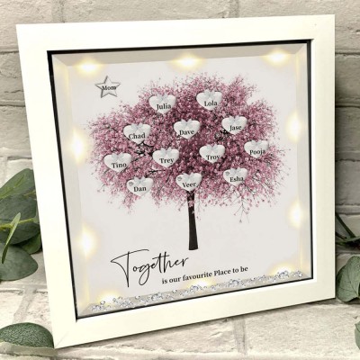 Custom Family Tree Frame With Names Anniversary New Home Decor Together is Our Favorite Place to be