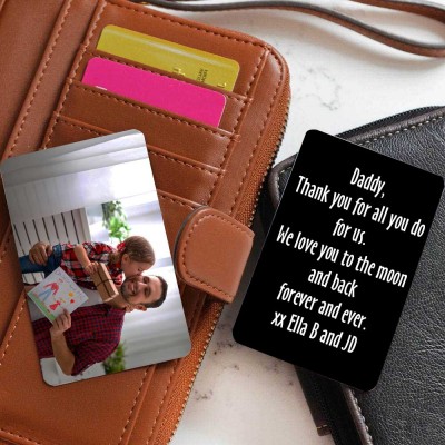Personalized Metal Wallet Photo Card Love Note Anniversary Gift For Him Dad