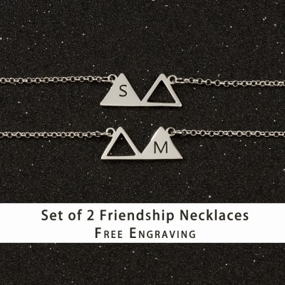 Personalized 2 Best Friend Sister Friendship Necklaces For 2