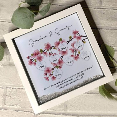 Custom Family Tree Flower Frame With Grandchildren Names For Nana Mother's Christmas's Day